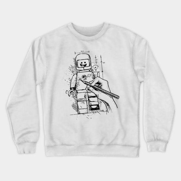 Let's Draw Spaceman Crewneck Sweatshirt by The Brick Dept